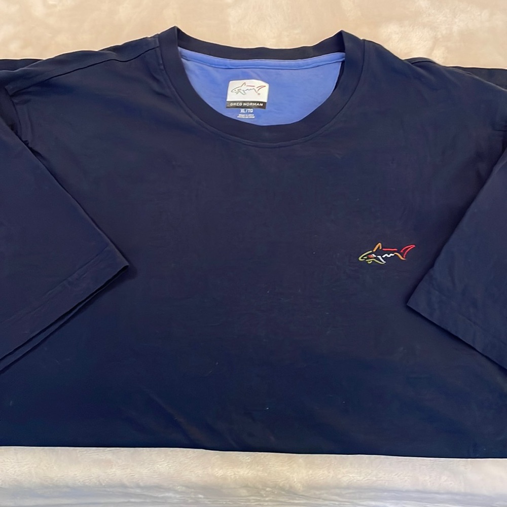 Greg Norman Short Sleeve Navy T Shirt, Size XL